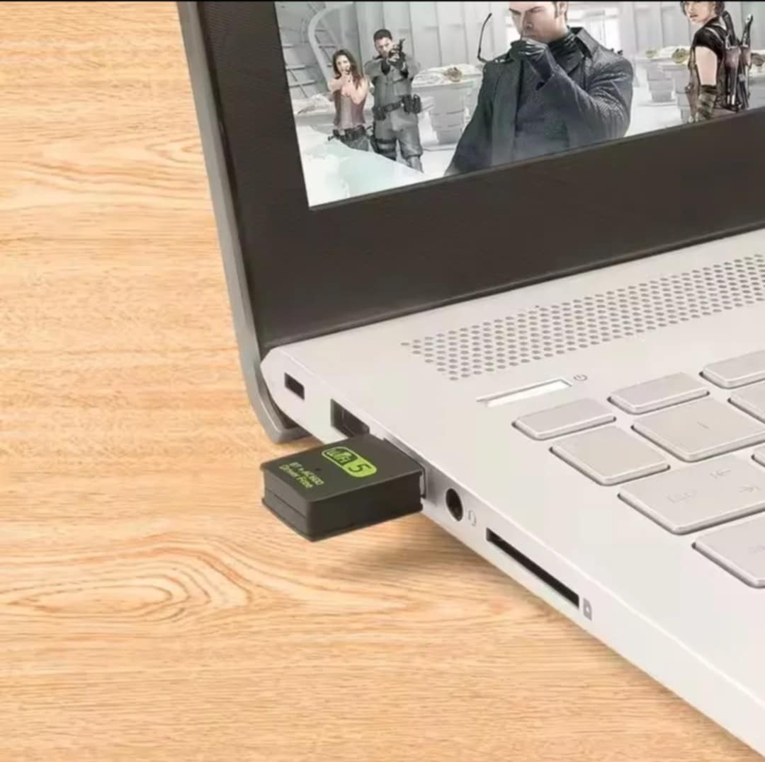 TECHG 600Mbps Dual Band WiFi + Bluetooth Adapter For Windows PC/Laptop- (Driver Free Version, WiFi Hotspot Supported, 2.4GHz + 5GHz). 