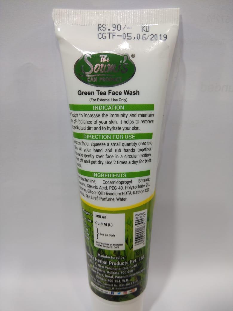 soumis green tea face wash