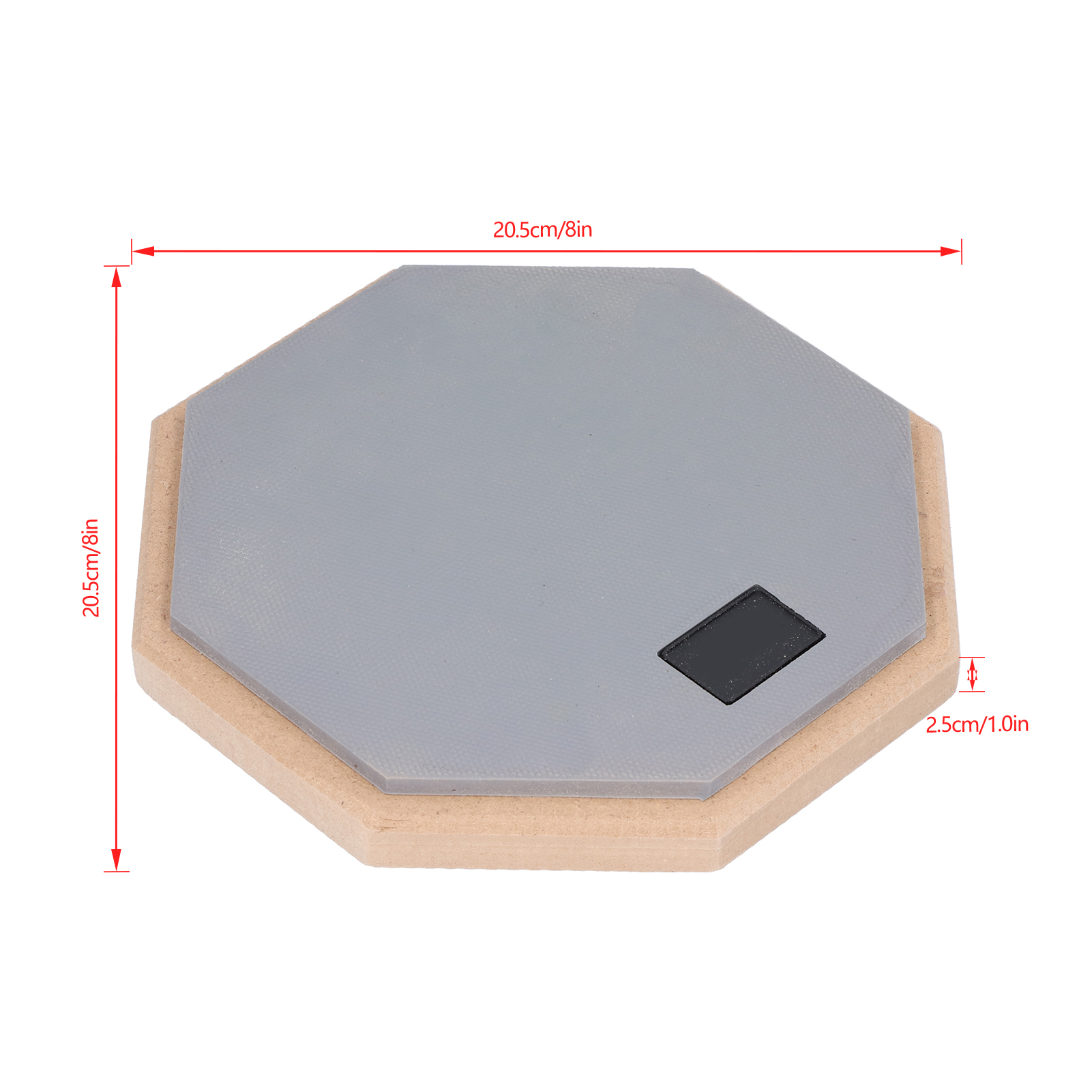 8in Dumb Drum Pad Rubber and Composite Wood Professional Practice Pads Skid Resistance Shock‑Absorbent Adjustable Kit. 