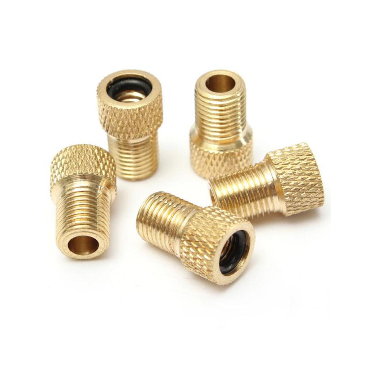 5PCS Valve Adapter Pump Convert Presta To Schrader Copper Valve Adaptor Wheels Gas Nozzle Tube Tool Bike Bicycle Accessories