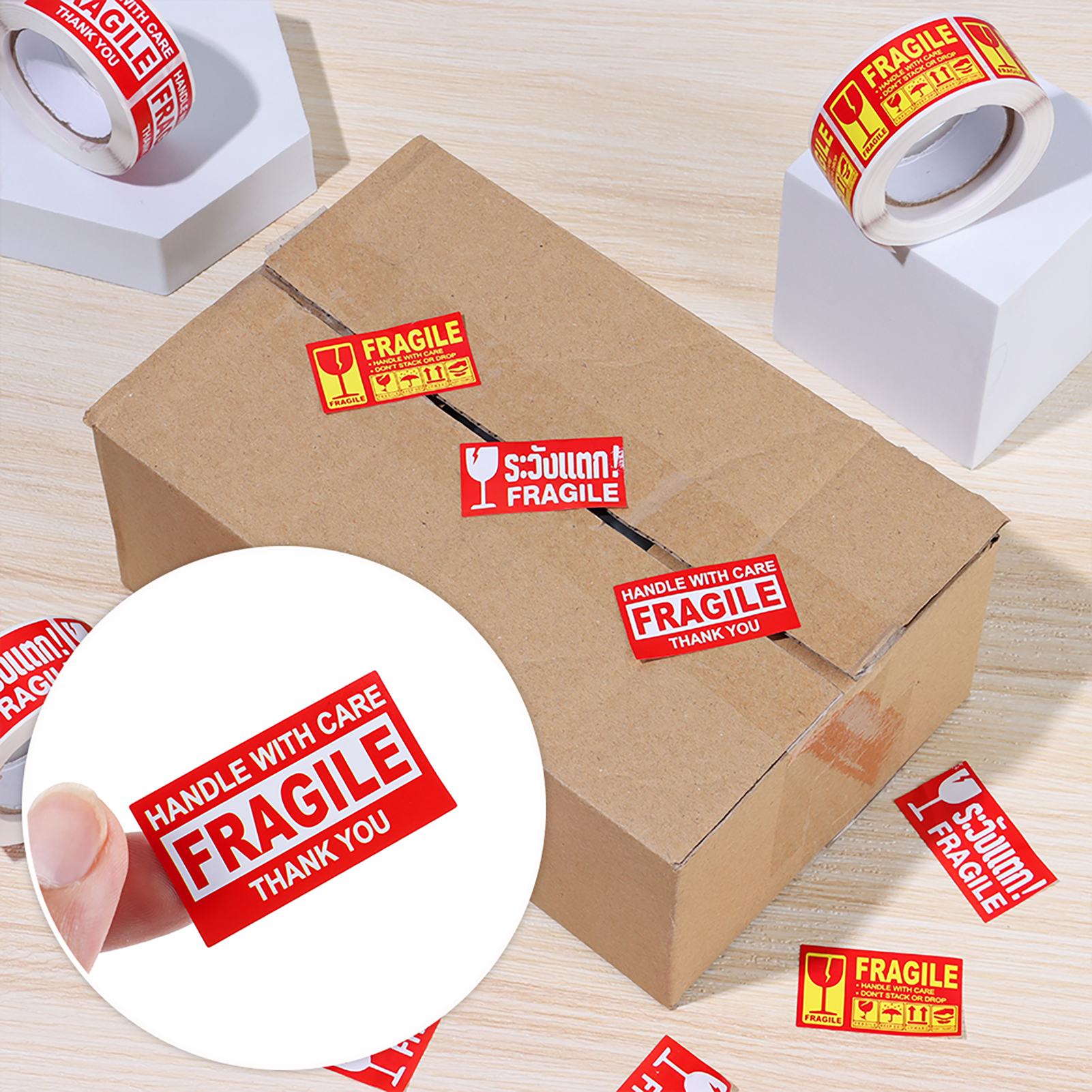 Fragile Warning Sign Sticker Scuff Resistant Careful Handling Fragile Warning Sign Sticker. 