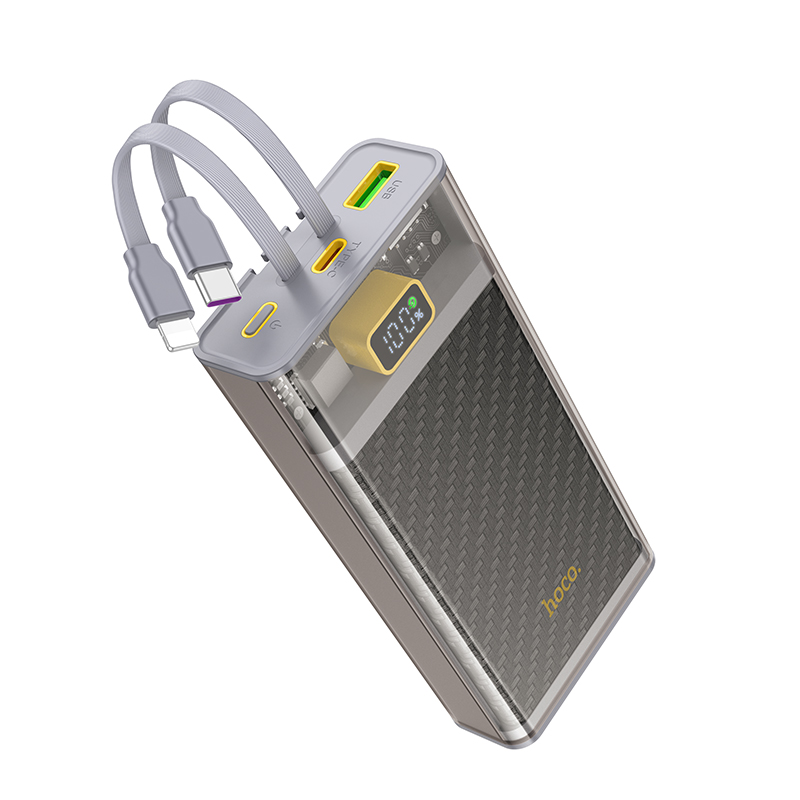 Hoco J104A Discovery Edition 22.5W Fully Compatible Power Bank with built in 2pcs Cable (20000mAh Powerbank)