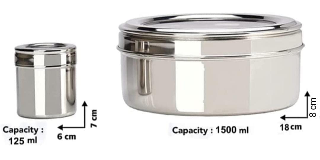 7 in 1 Stainless Steel Airtight Multi Masala Box/Organiser with See through Lid, 7 Containers with lid. 
