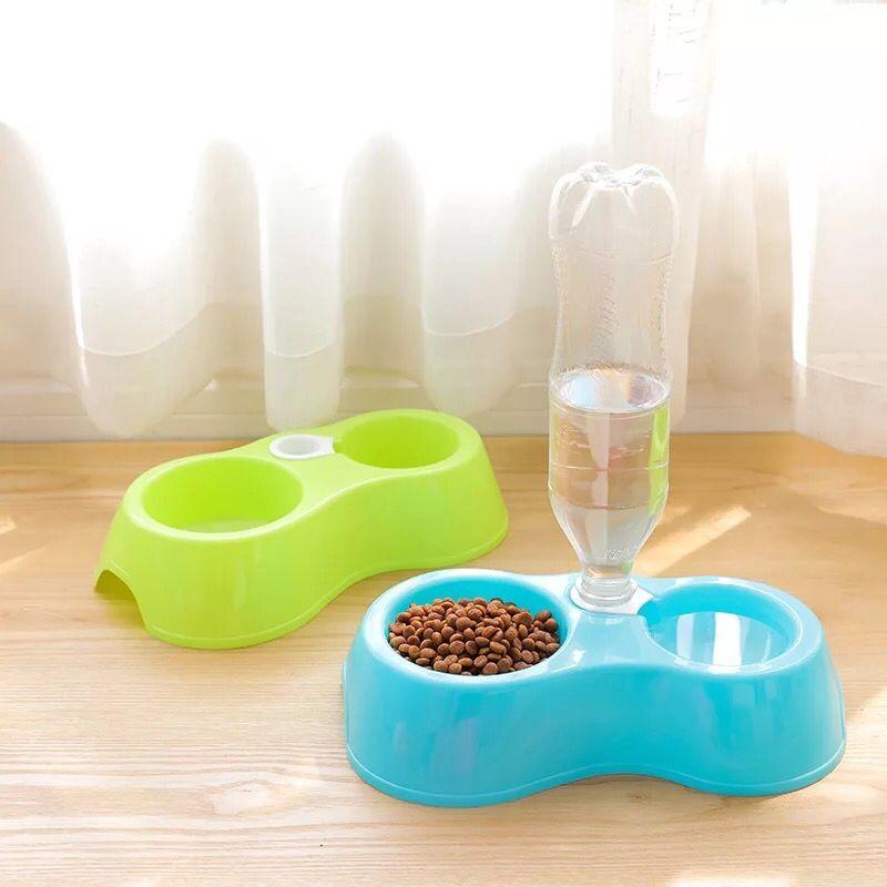 Automatic pet feeder automatic food and water dispenser plastic pet bowl double bowl dog bowl