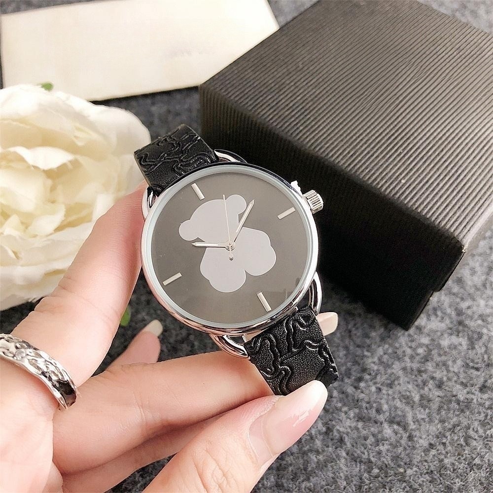New Belt Style Classic Bear Dial Simple Women's Watch Fashion Trendy Girls' Quartz Watch Waterproof Watch for Women