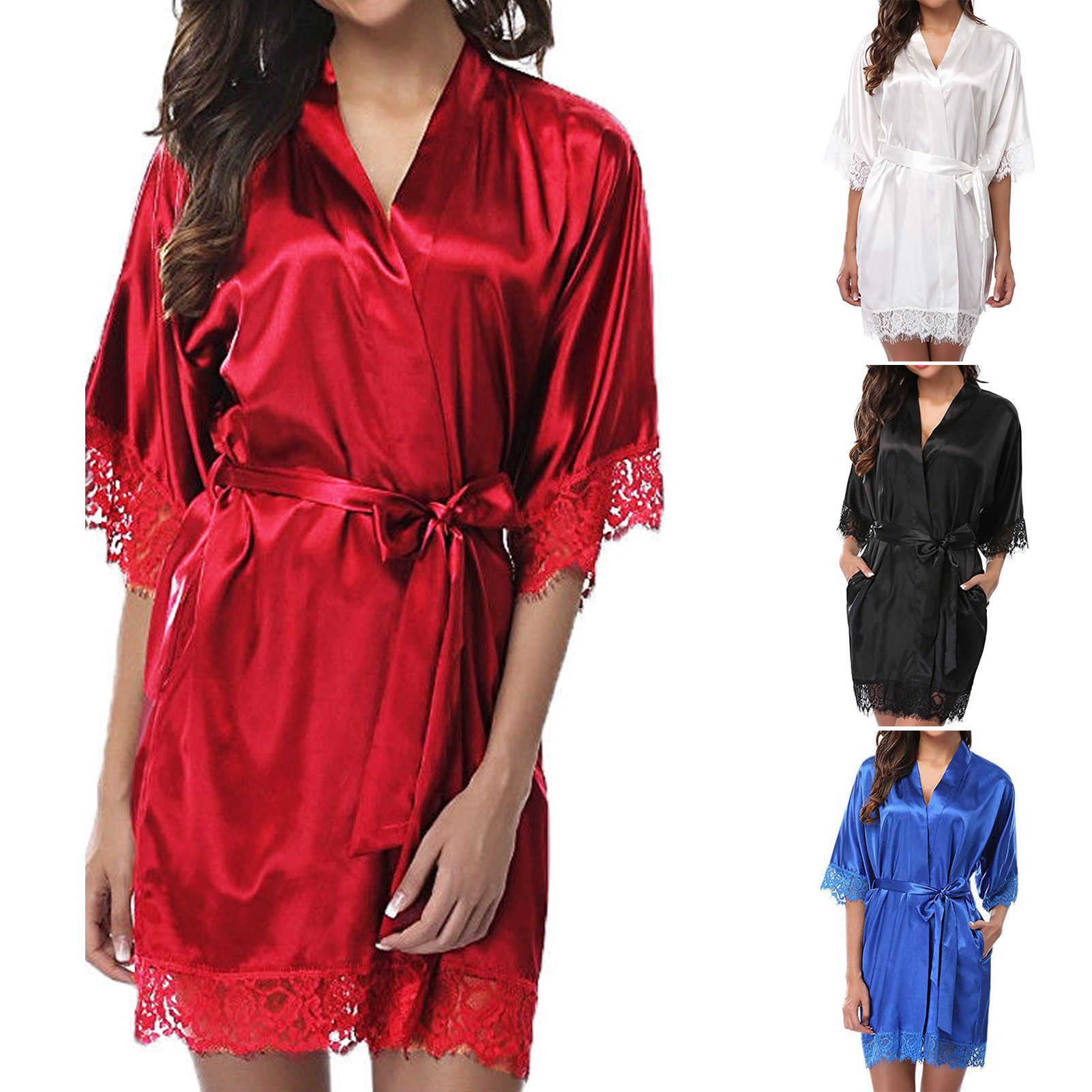 Sleeping Robes Solid Color Stain Lady Sleeping Gown