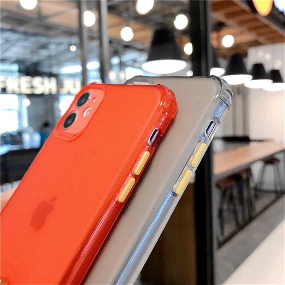 Strap Cord Chain Phone Case For iPhone 12 11 Pro Xs MAX XR 6 7 8 Plus SE Crossbody Necklace Cord Lanyards With Rope Clear Cover. 