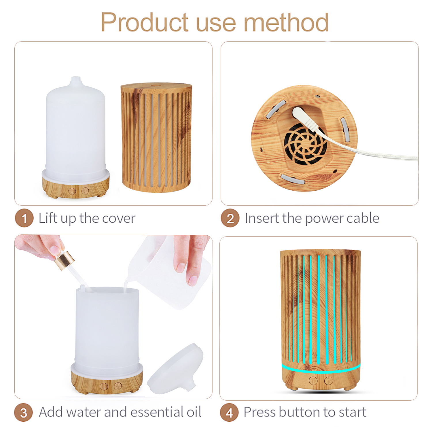 Tuya smart aroma diffuser wifi wireless oil essential diffuser air Humidifier Mist with LED Light App and Voice Remote Control. 