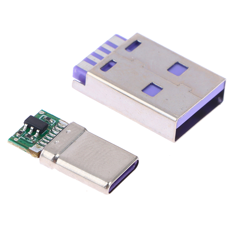 DIY OTG Data Charge Kit 1 Set Fast Charge Type-C USB 65W 6.5A Male Connector Welding With 5Pin PCB Type A Male 6 Pin USB. 