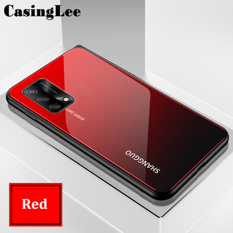 Protect Cover For OPPO A95 4G case Gradient Tempered Glass Protector Phone Cases for OPPO A95 4G Back Cover