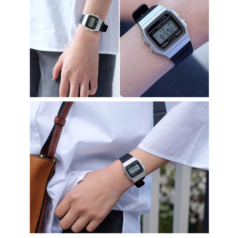 Watch Band Replacement Strap For Casio F-91W-1 F91WM F-84W F-94W A168w A158 AE-1200 1300 Black Resin Plastic Wrist Watchstrap with Pins. 