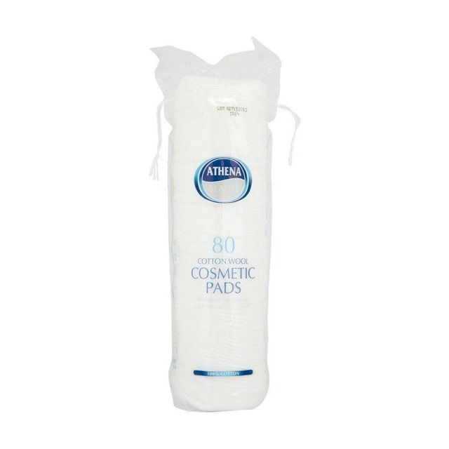 Athena Round Cotton Cosmetic Pads - 80 Pieces
