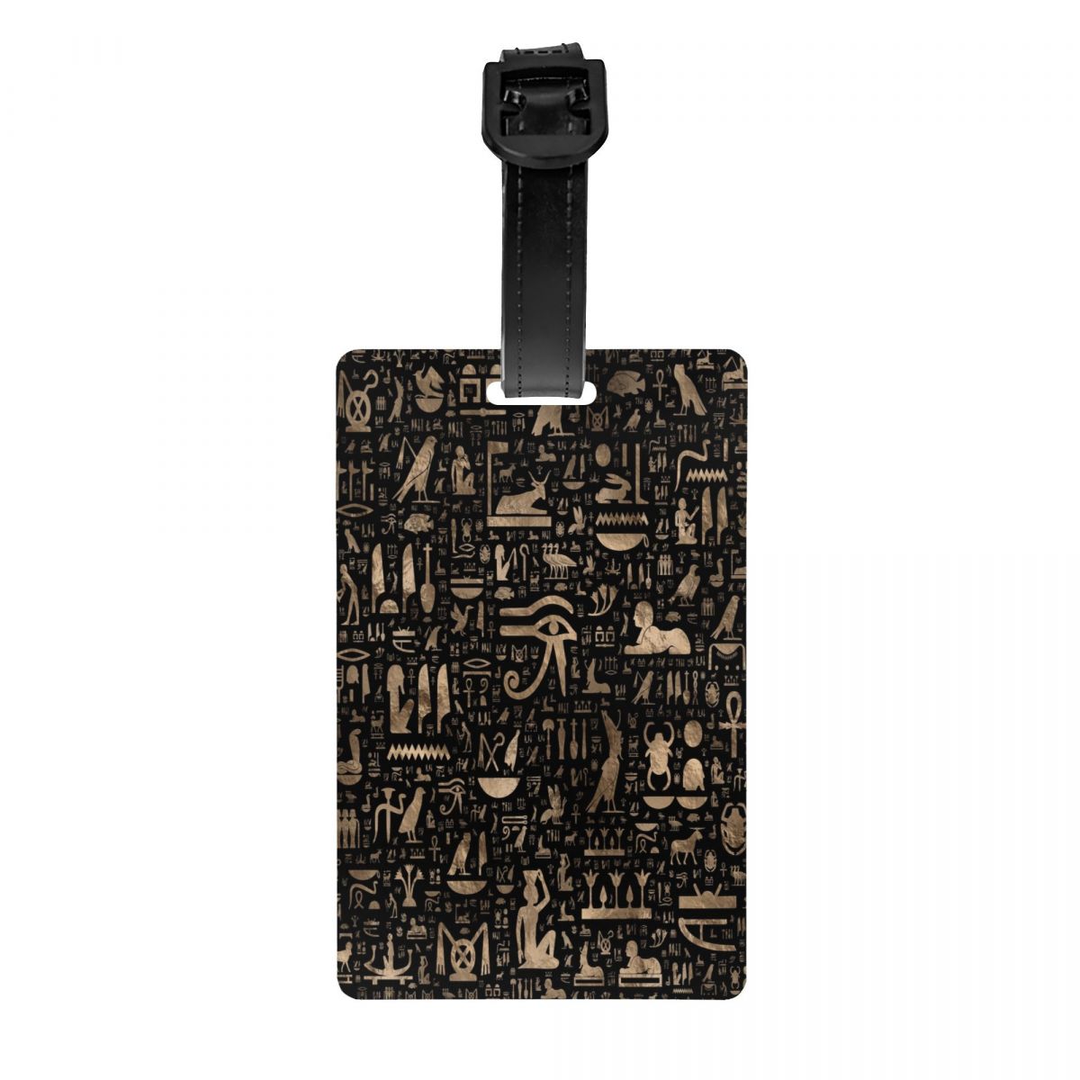 Custom Ancient Egyptian Hieroglyphs Luggage Tag With Name Card Egypt Symbol Privacy Cover ID Label for Travel Bag Suitcase