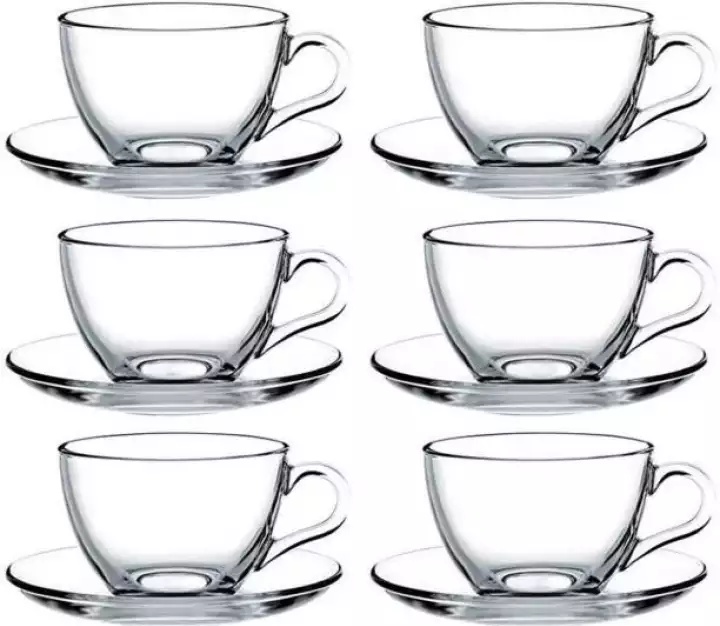 Transparent Tea Cup Set |6 Pcs Cup- 6Pcs Peice| - Enjoy Your Tea Time With This Set Of 6 Transparent Tea Cups. 