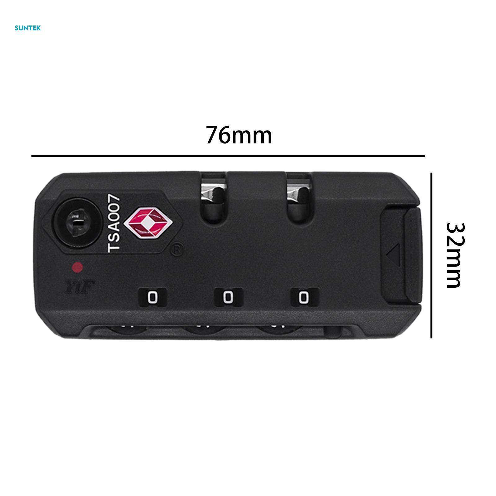 TSA 002 Secure Luggage 3 Digit Combination Lock Suitcase Bag Code Lock Padlock - Portable and Lightweight - TSA13116 Black. 