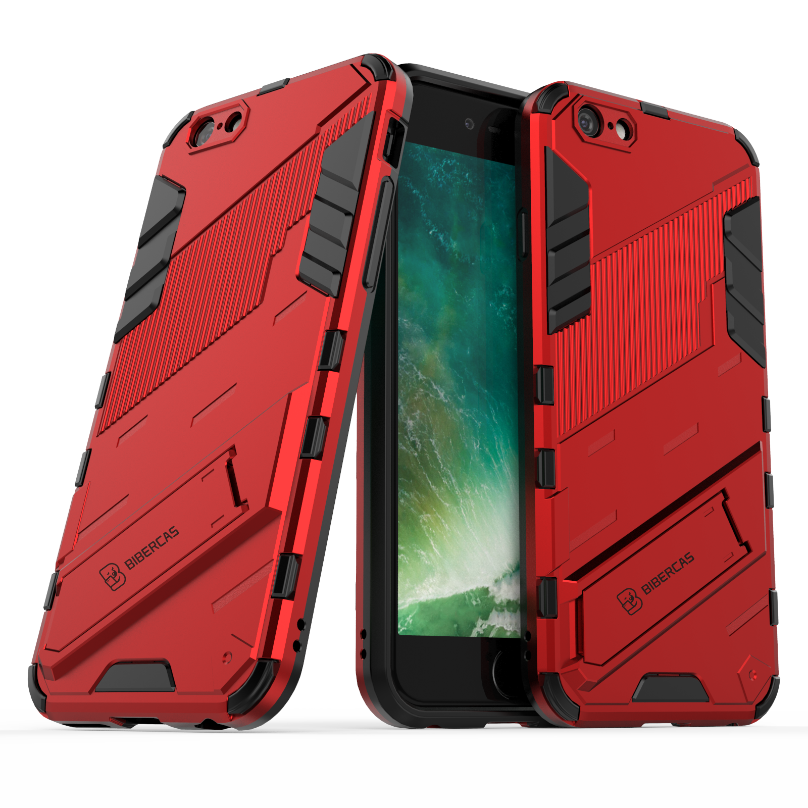 Shockproof Armor Phone Case For Apple iPhone 6 Plus/6s Plus Rugged Bracket Anti-Fall Protector Cover. 