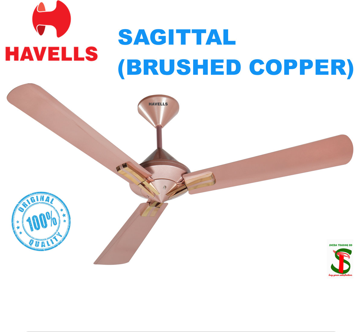 Copper Ceiling Fan India Shelly Lighting