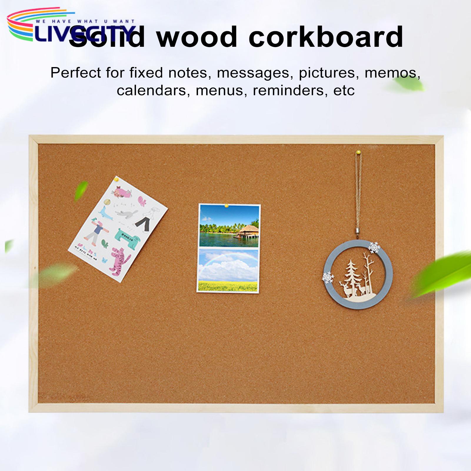 Durable Cork Board with Wood Frame Versatile Cork Board for Notes Pictures Memos Durable Wood Frame Ideal for Home Office Use Wood Frame Cork Board