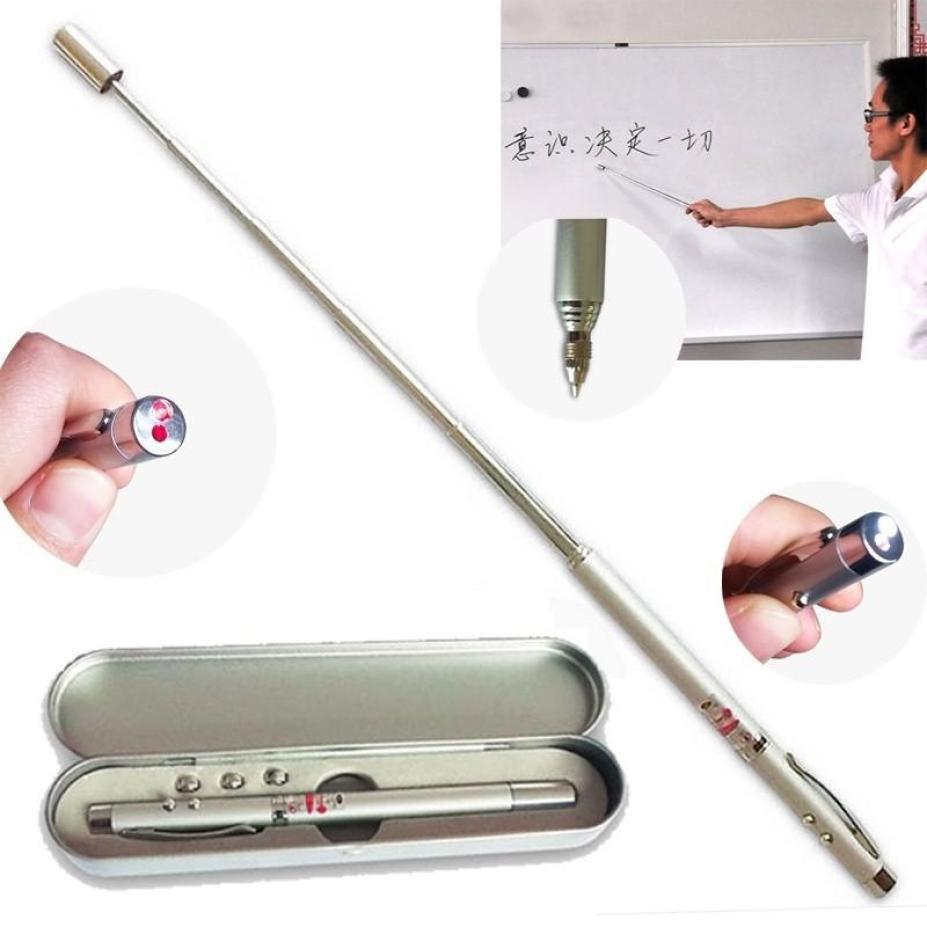 5 In 1 Laser Light Pen With Torch, Pointer, Magnet, Antenna And Ballpoint Pen With Metal Box - Pen