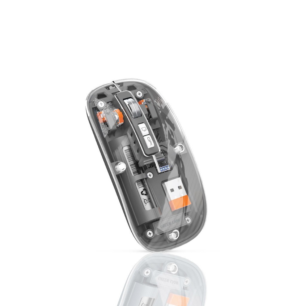 Transparent Mouse Wireless Bluetooth Rechargeble Battery With Beautiful Design, Comfortable Use, Smooth Movement. 