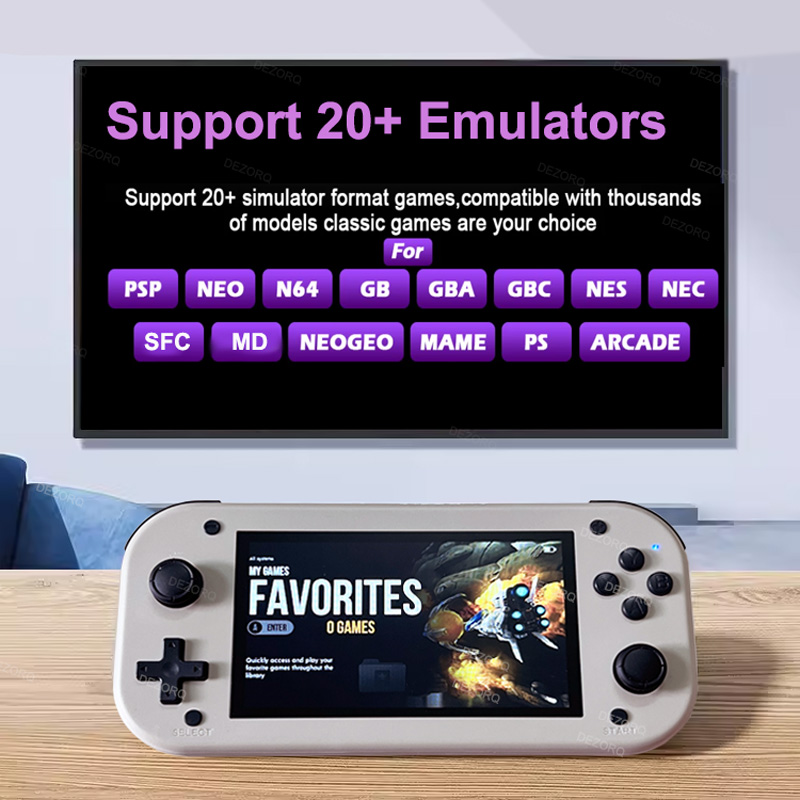 M17 Retro Handheld Electronic Video Game Console 4.3'' IPS Screen Emuelec Game Emulator System 64GB 128GB 20000+ Games Xmas Gift. 