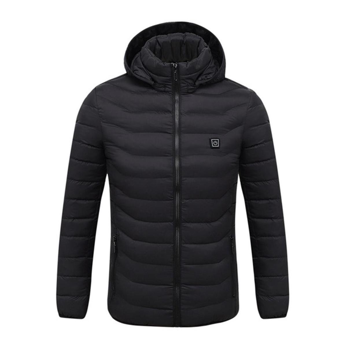 4 Heated Vest Jacket Fashion Men Women Coat Clothes Intelligent Electric Heating Thermal Warm Clothes Winter Heated Hunt-Black