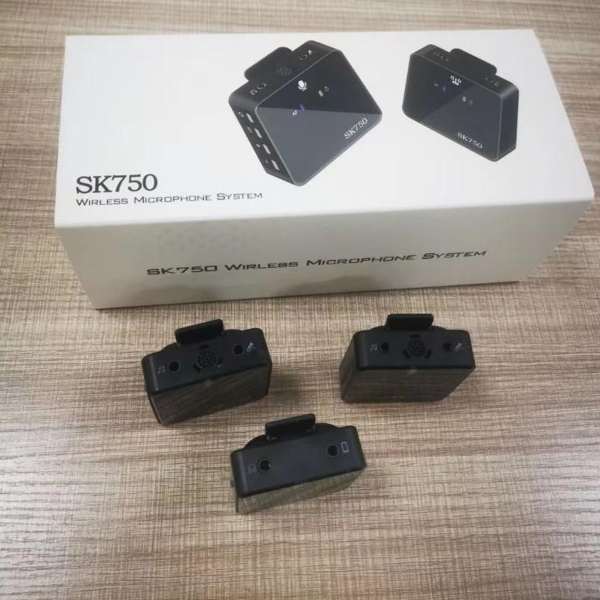 SK750 Dual or 2 Wireless Lavalier Microphone for Phone DSLR Camera Smartphone 2.4GHz Wireless Mic Recording for Vlog. 