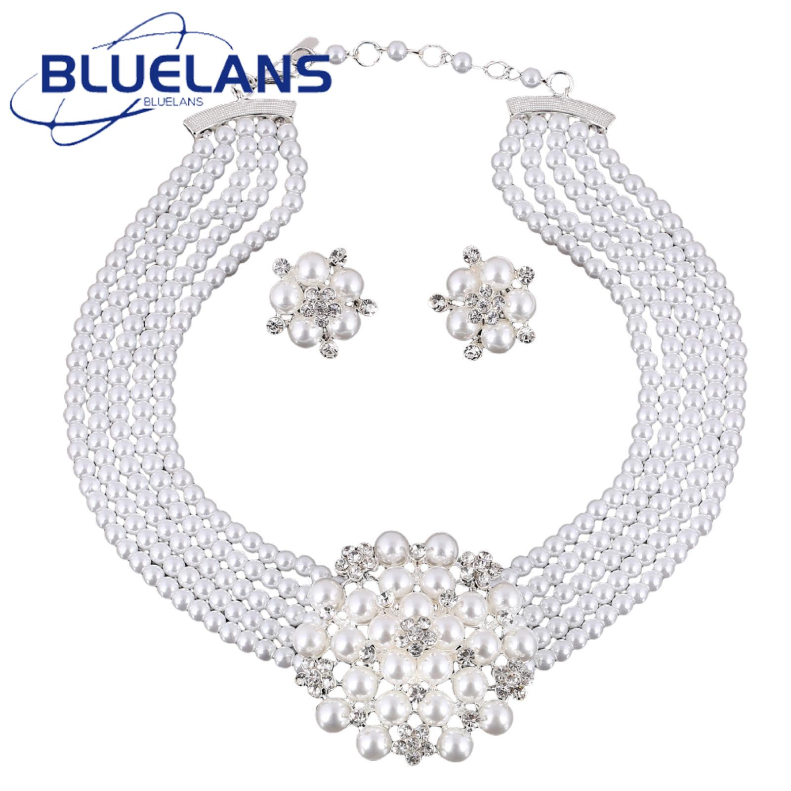Bridal Necklace Earrings Bright Luster Adjustable Women Necklace Earrings Set