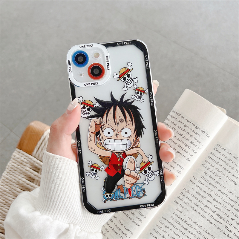 Cartoon Luffy Samsung s23 Phone Case Transparent All-Inclusive Applicable s22ultra Soft Shell A54 Lens Protective Sleeve. 