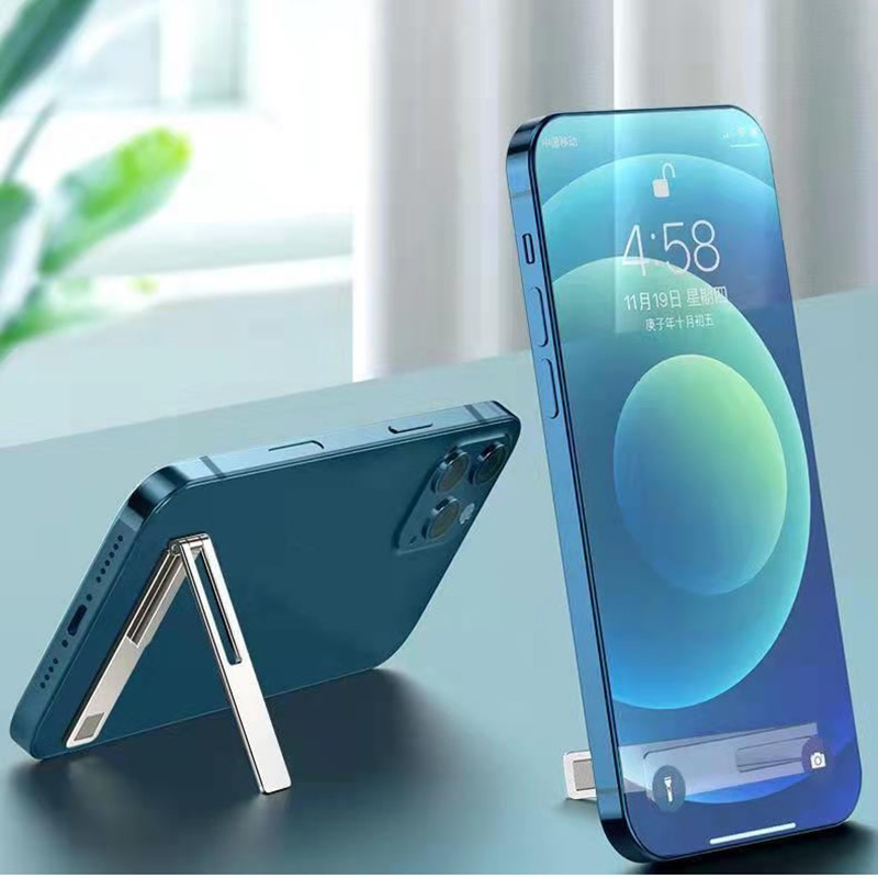 Alloy Phone Holder Grip Tok Fold Magnet Bracket Light Portable Desktop Stand Multi Angle Support Accessories For Iphone Xiaomi. 