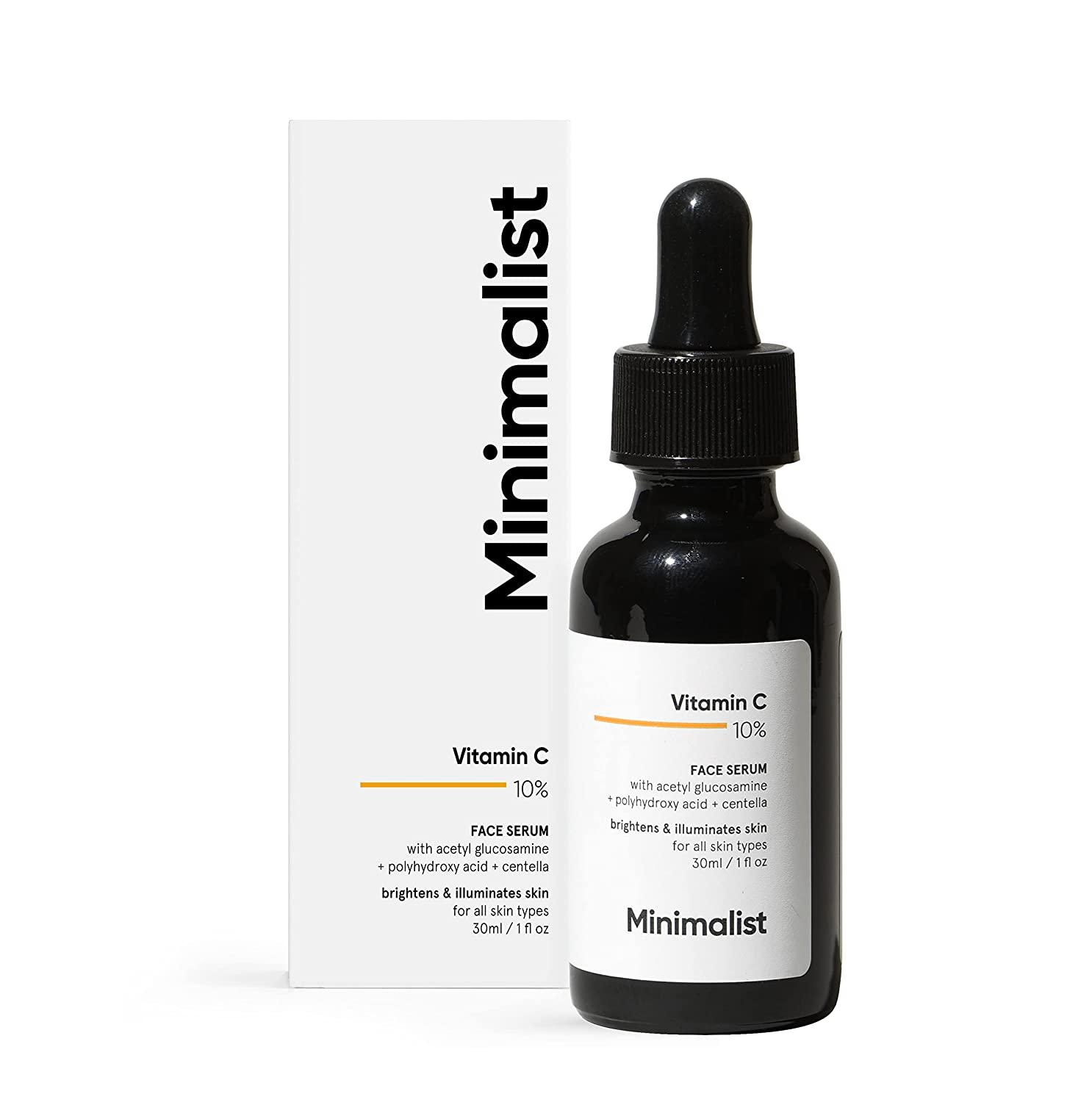 Minimalist 10% Vitamin C Face Serum for Glowing Skin (Beginner Friendly Potent Vitamin C Formula). 