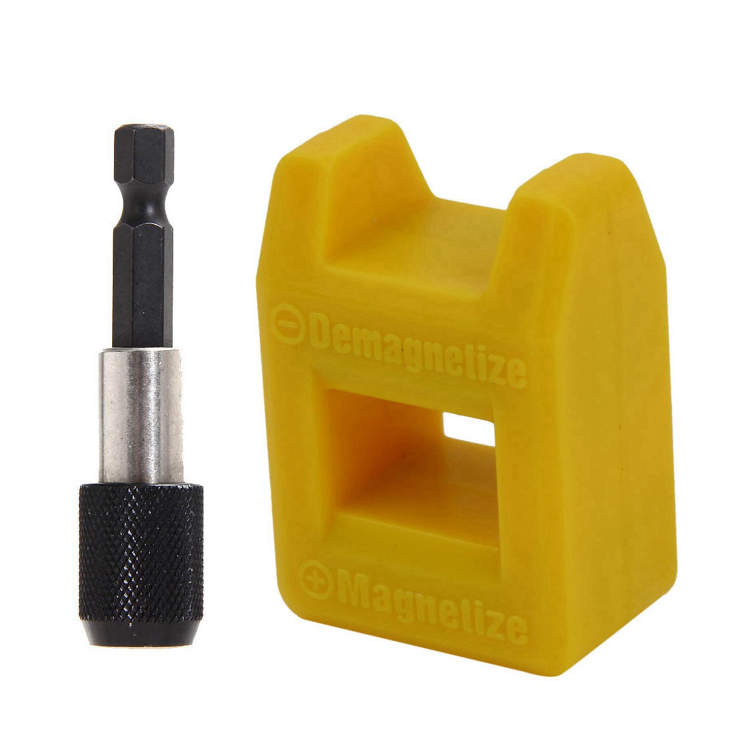 2 Pcs Accessories: 1 Pcs Screwdriver Magnetizer Degaussing Demagnetizer Magnetic & 1 Pcs 1/4 Inch Impact Drive Hex Shank Quick Release Change Holder Bit Drill Chuck Adapter