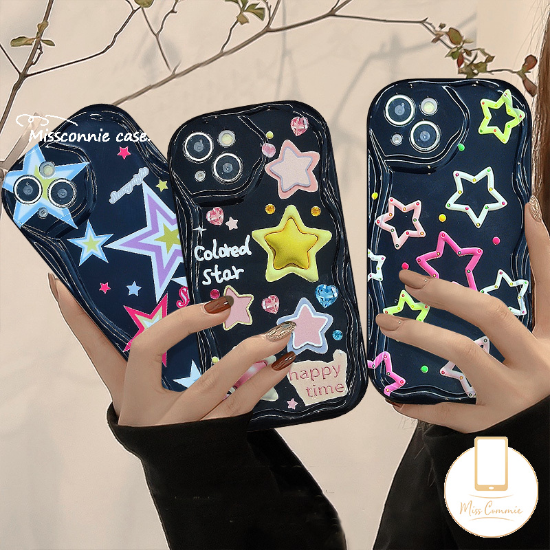 MissConnie Romantic Starry Pentagram Fantasy Butterfly Case for Redmi A1 A2 9C 10 10C 10A 9T 9 9C NFC 9A Redmi Note 11s 8 9 11 10s 10 Pro Max Plus Poco M3 Love Heart Couples Wavy Edge Cover