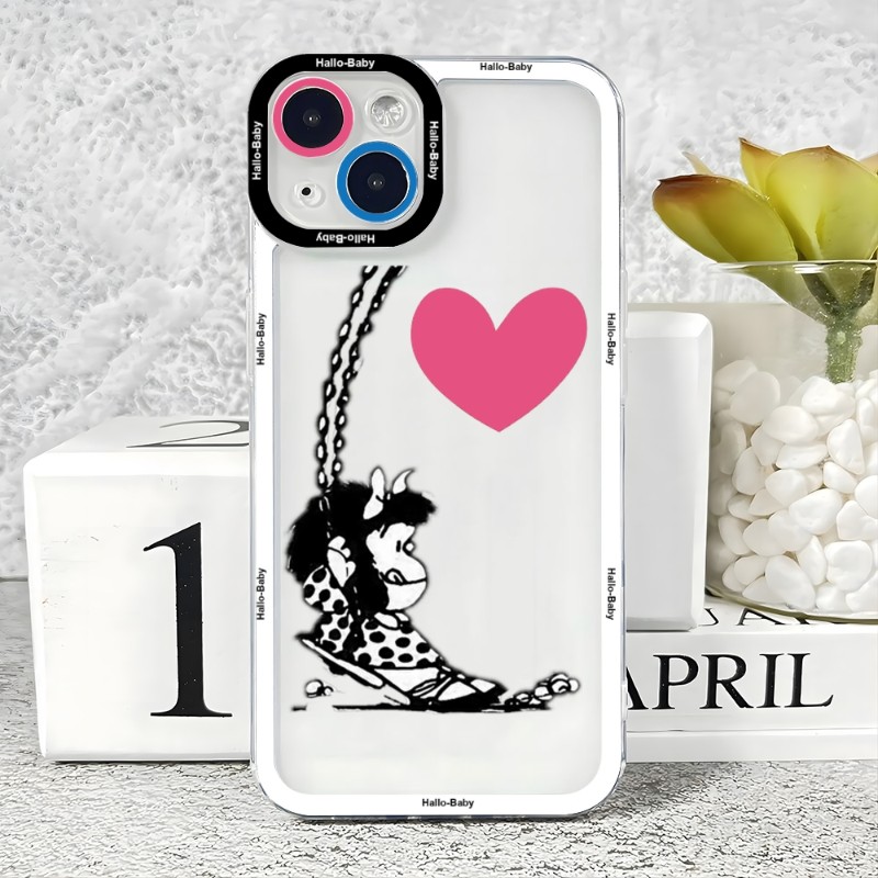 Cartoon Mafalda Phone Case Case For IPhone 15 14 13 12 11 Pro Max Mini XS X XR SE 7 8 Plus Soft Angel Eyes Cover. 