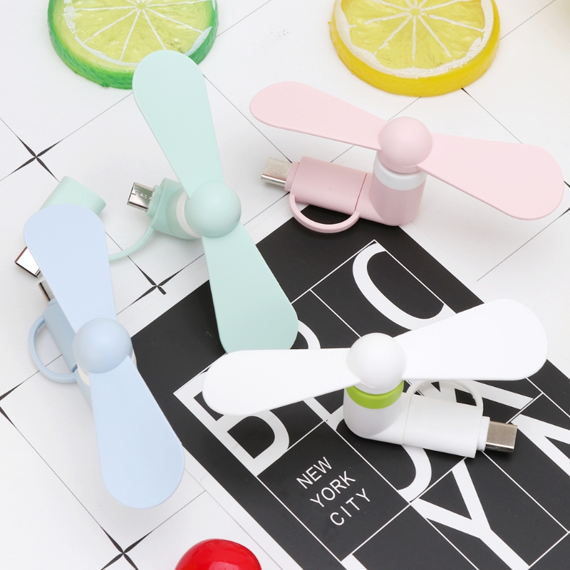 2 in 1 Type C Micro USB Mini Fan Cooler for Htc Type-C USB -C for Smart Cell Phone Android Micro USB Phones Cooling Fans. 
