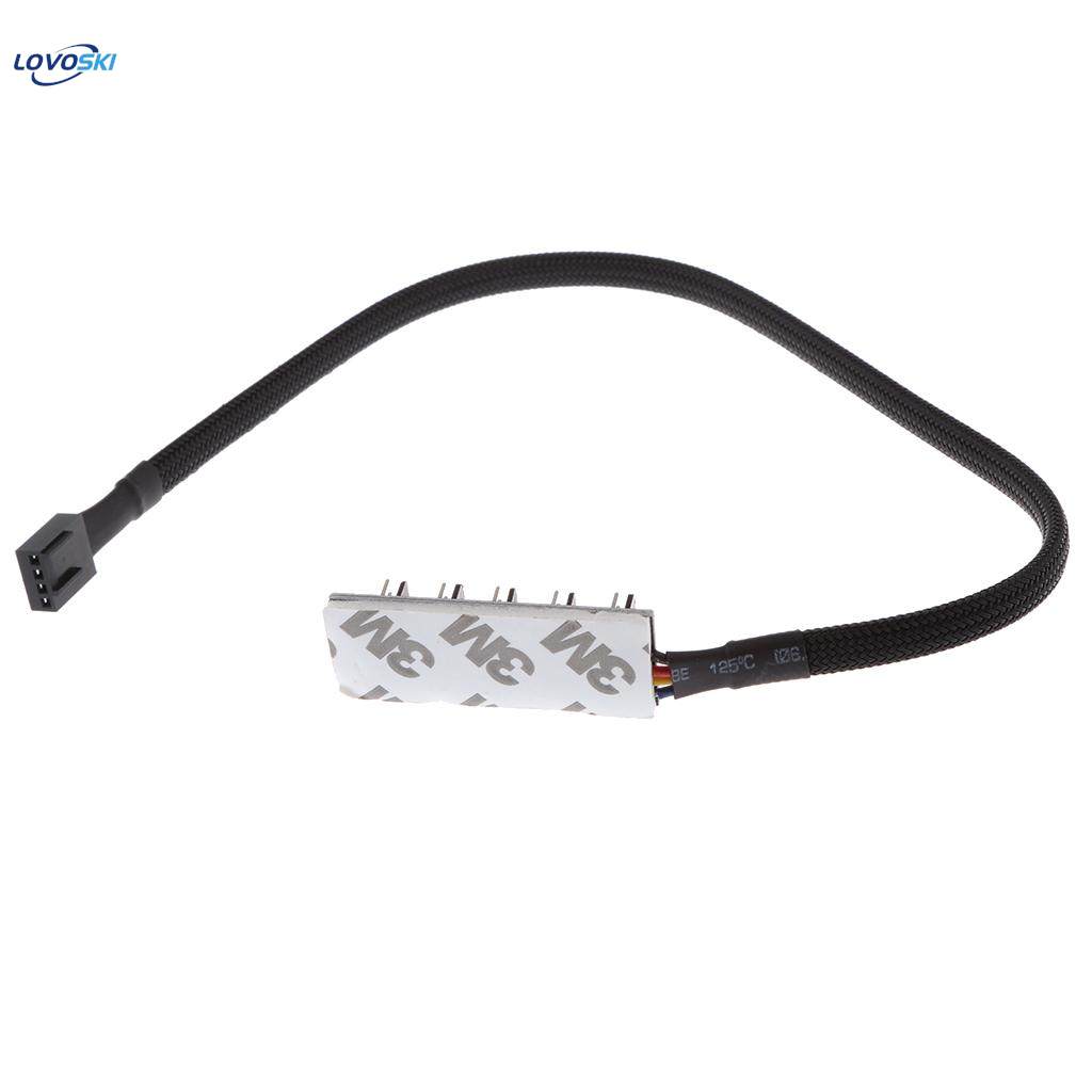 2Pcs 5 Way 37cm Fan HUB CPU Cooler Cable Extension Powers up to 5 Fans. 
