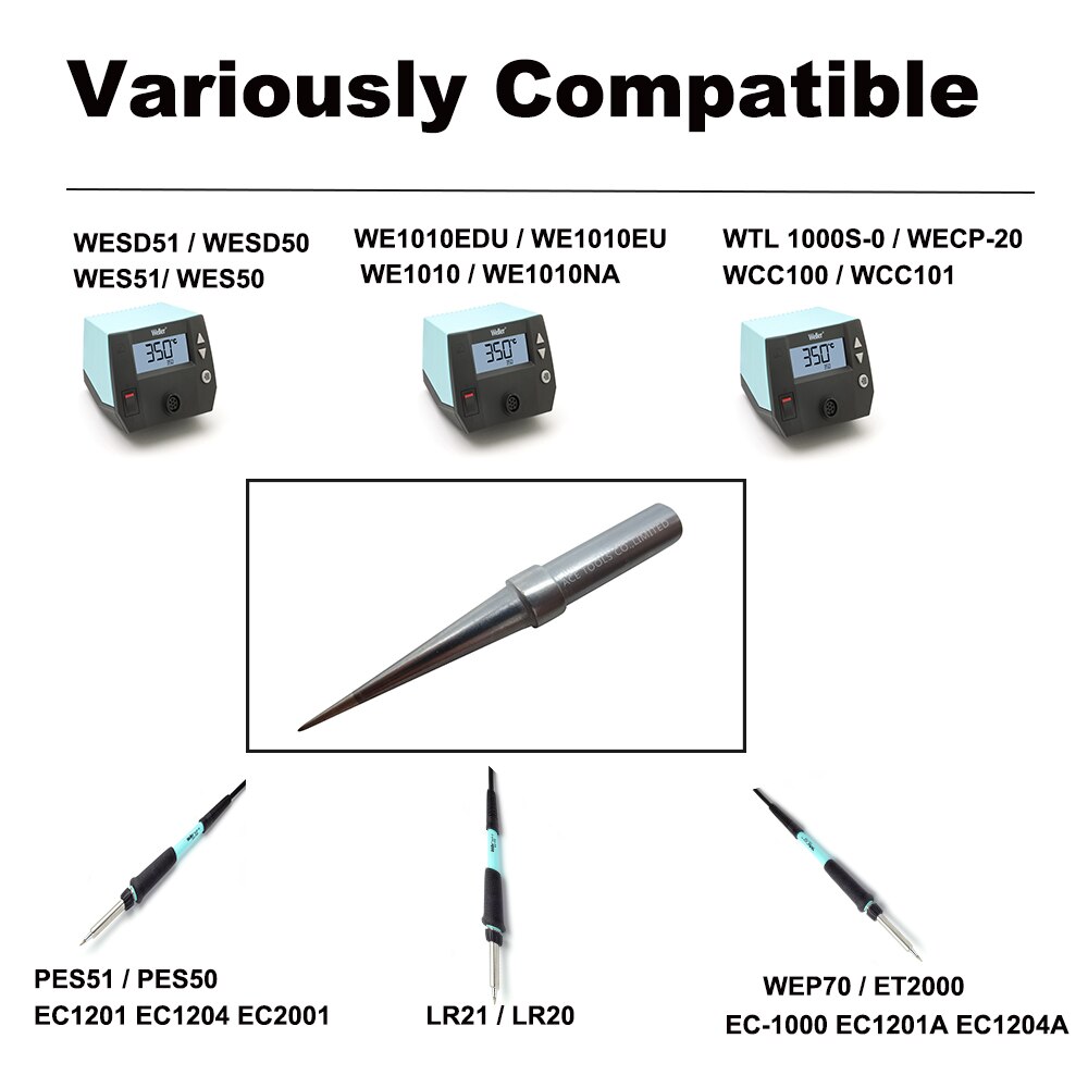 Soldering Tip ETS Conical 0.4mm Fit WELLER WES51 WES50 WESD51 WE1010NA WE1010EU PES51 PES50 LR21 LR20 Pencil Handle Iron Bit. 