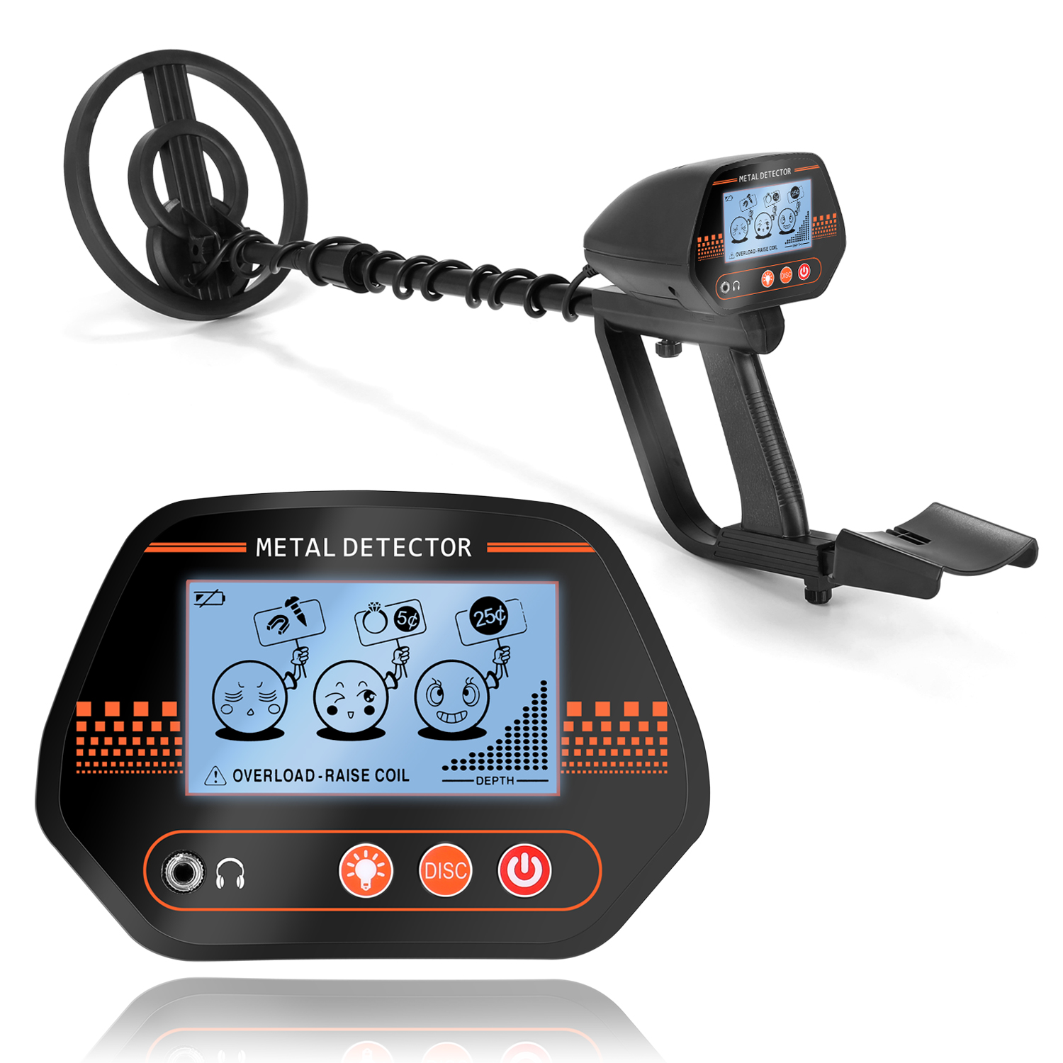 KOGEEK MD830 Portable Easy Installation Underground Me-tal Detector High Sensitivity Treasure G-old Me-tal Detecting Tool Finder with 3 Adjustable Modes Larger Back-lit LCD Display 3 Audio Tone and DISC Mode for Adults and Kids. 