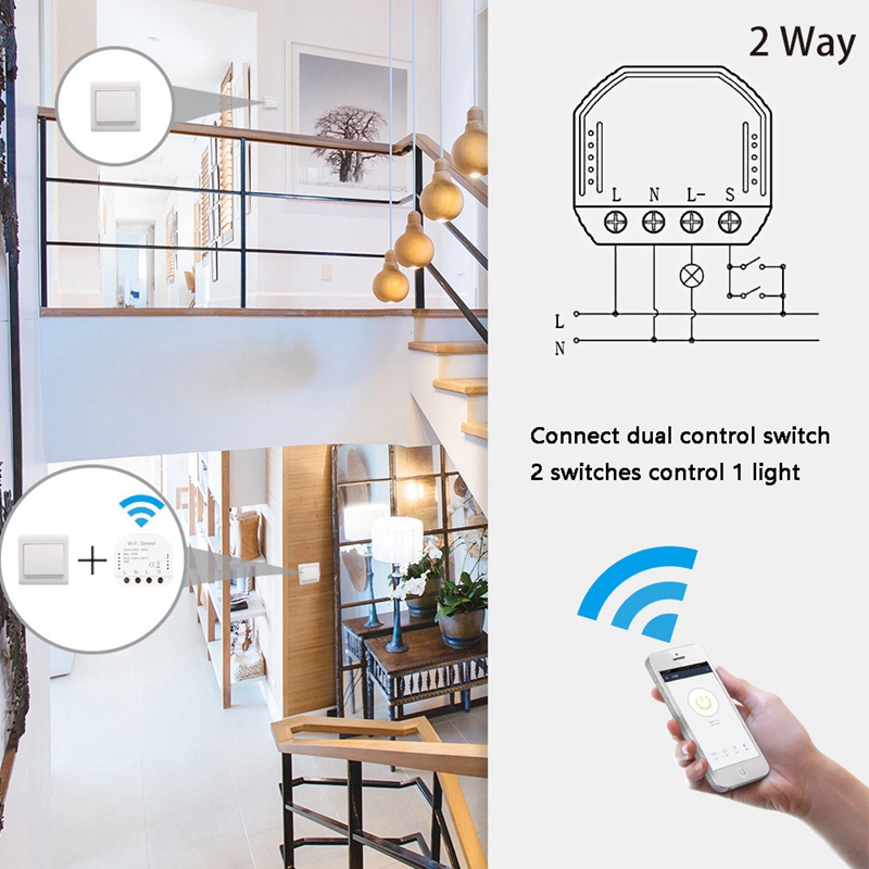Smart WiFi Light LED Dimmer for Switch Smart Life/Tuya APP Remote Control 1 Way Switch,Works for Alexa or Google Home. 