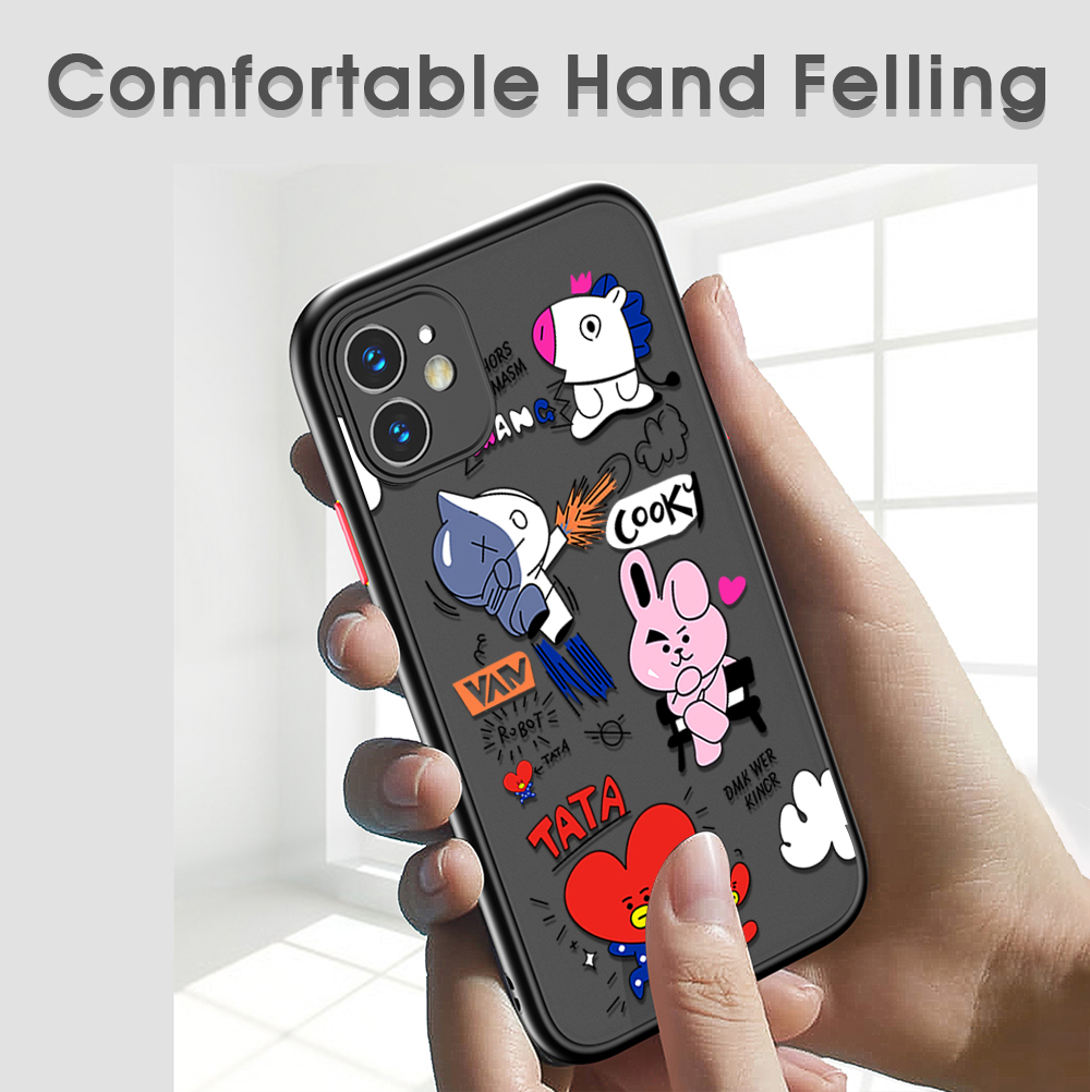 UCUC for Samsung Galaxy J7 2015 J700 J7 Core Back Cover BTS Anthropomorphic Image Frosted Transparent Hard Phone Case Thin Shockproof Full Cover Camera Protect Case. 