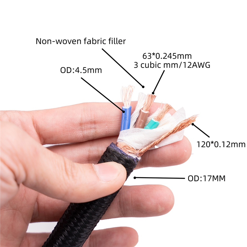 12AWG Hi-End HiFi Audio Universal AC Power Cable Power Cord for Digital Player Power Amplifier US Plug 1 Meter/3.28Ft. 
