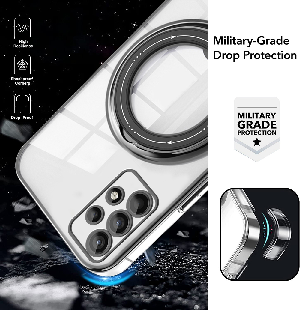 Relaxtoo For Samsung Galaxy A52 5G 4G and Samsung Galaxy A52s 5G Magsafe Magnetism Plating Bracket Back Cover For SamsungA52 GalaxyA52 SamsungA52s GalaxyA52s Portability Ring Stand Impact Resistant Case. 