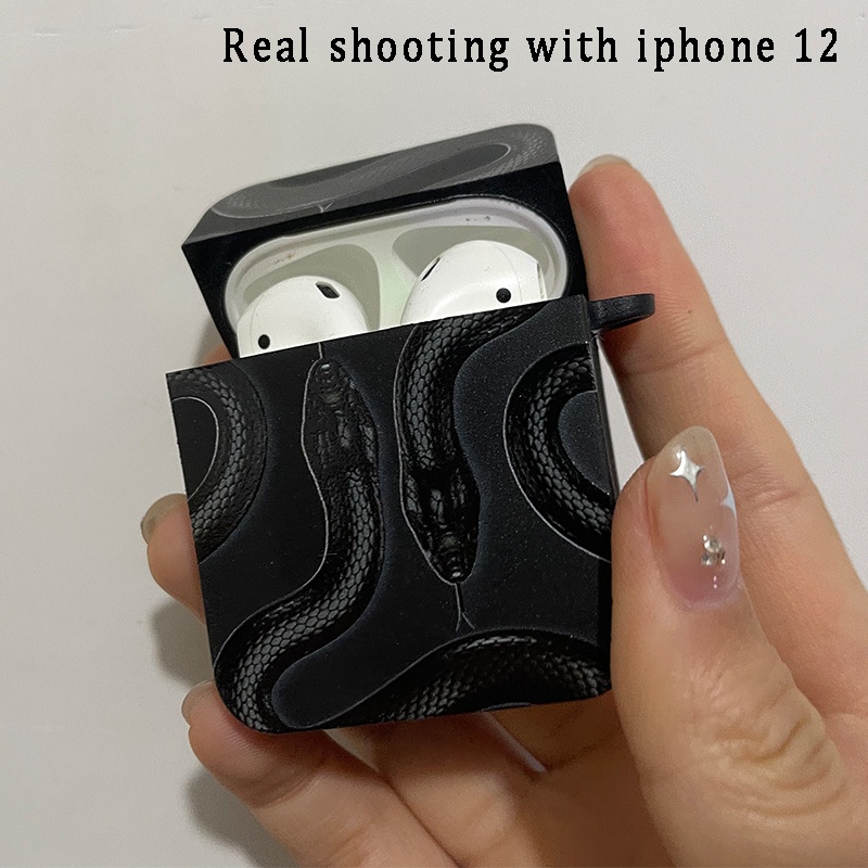 Ins Style Black Gold Snake Apple Case for AirPods Pro2 3 2 1 Pro Black Wireless Bluetooth Earphone Box Fashion Cover Funda. 
