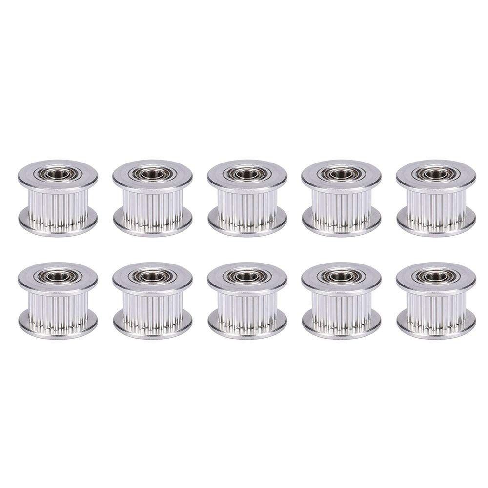 10Pcs GT2 Pulley 6mm Width GT2 Idler Pulley 16 Teeth Aluminum GT2 Timing Belt Idler Pulley Bore 3mm Timing Pulleys 3D Printer Timing Belt
