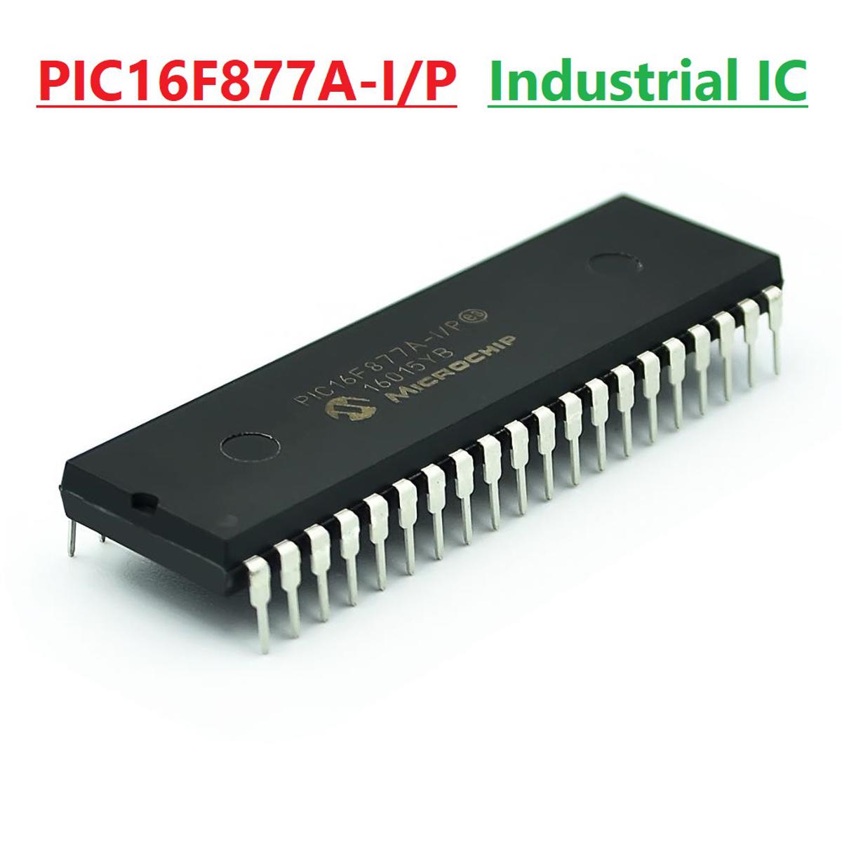 PIC16F877A PIC16F877 PIC-16F877 PIC 16F877 Microcontrollers IC 8-Bit 20MHz 256B EEPROM Microchip MCU DIP-40 40 Pin Dual In Line Package Chip Electrical Circuitry & Parts