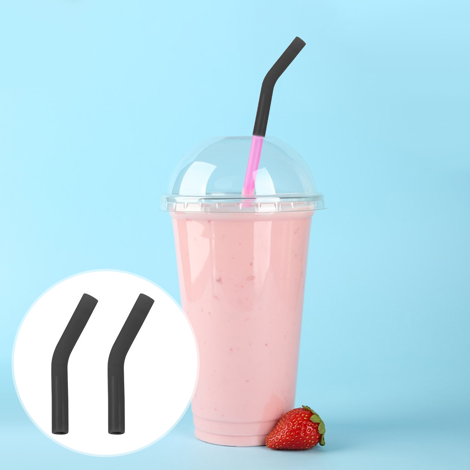 Protective Rubber Cover Flexible Silicone Straw Tips Covers for Metal Straws Bpa-free Temperature Resistant Reusable Protectors. 