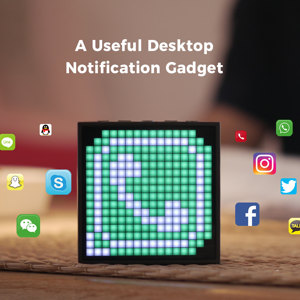 Divoom Timebox Evo Bluetooth Portable Speaker with Clock Alarm Programmable LED Display for Pixel Art Creation Unique Gift. 
