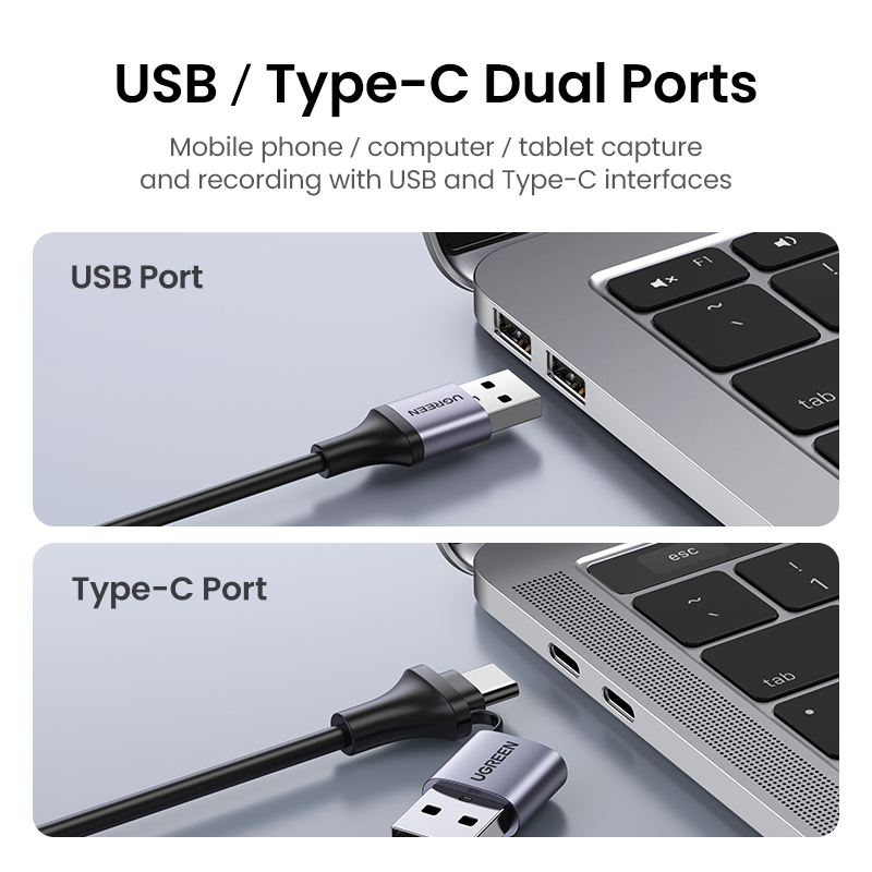 UGREEN Video Capture Card 4K HDMI to USB C Type-C HDMI Video Grabber Box for PS5 Xbox Camera. 