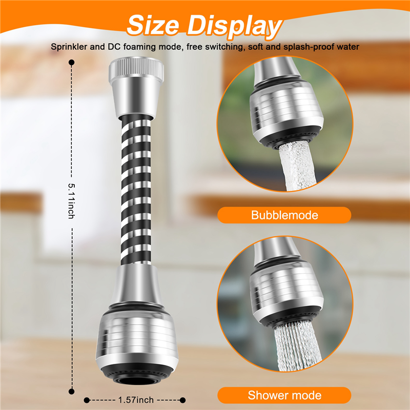 Sink Faucet Sprayer Attachment,Rotatable Anti-Splash Faucet Nozzle Head with Hose - Kitchen Sink Faucet Extender. 