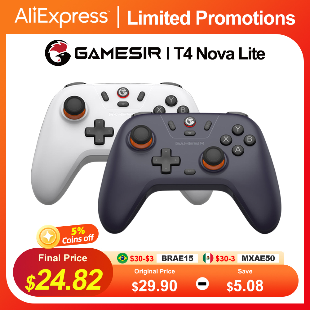 GameSir T4 Nova Lite Wireless Switch Controller Bluetooth Gamepad with Hall Effect for Nintendo Switch iPhone Android Phone PC